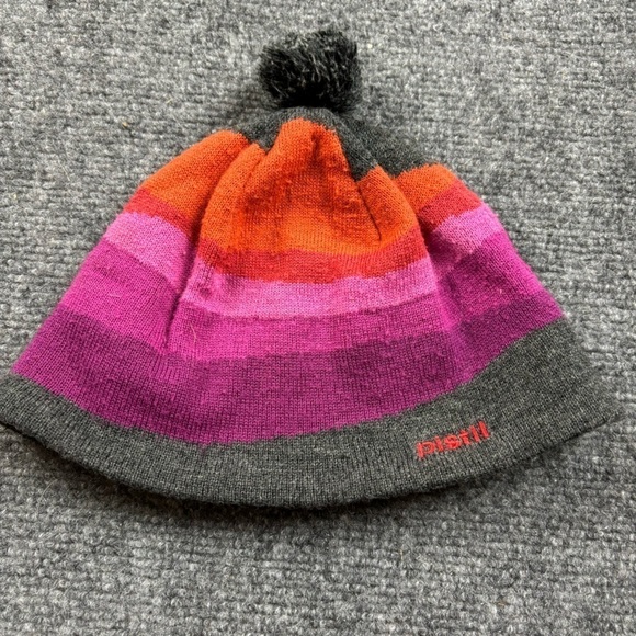 PISTIL Women’s purple/Pink/Orange Knit Beanie w/Pom winter Hat One Size Fit Most - Picture 1 of 7